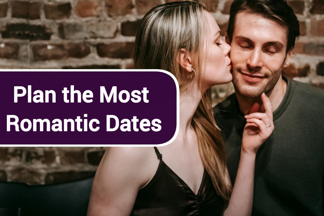 Illustration of zodiac signs planning romantic dates with candles, roses, and cozy settings