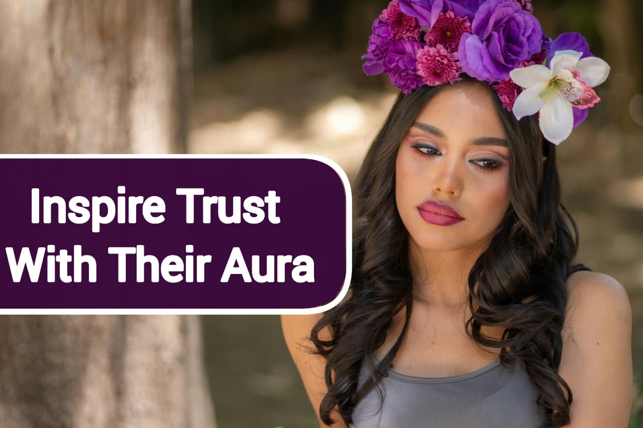 Beautiful woman with a calming, trustworthy aura representing zodiac signs who inspire trust naturally