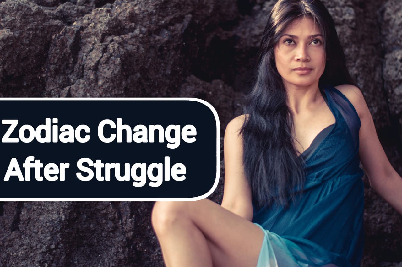 Empowering illustration of zodiac signs that change after struggle, featuring Aries, Cancer, Virgo, Scorpio, Capricorn, and Pisces symbols rising stronger from challenges with themes of resilience and personal transformation